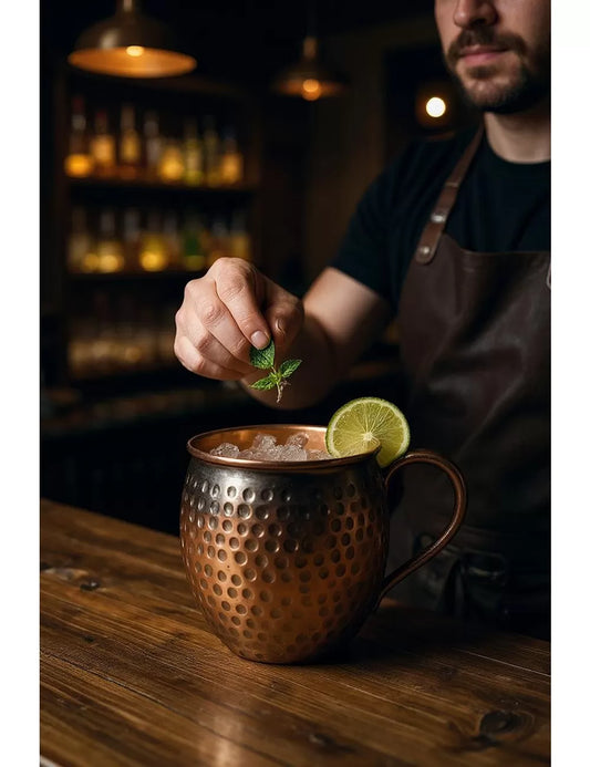 100% Copper Moscow Mule Mug 400ml - Antique Effect