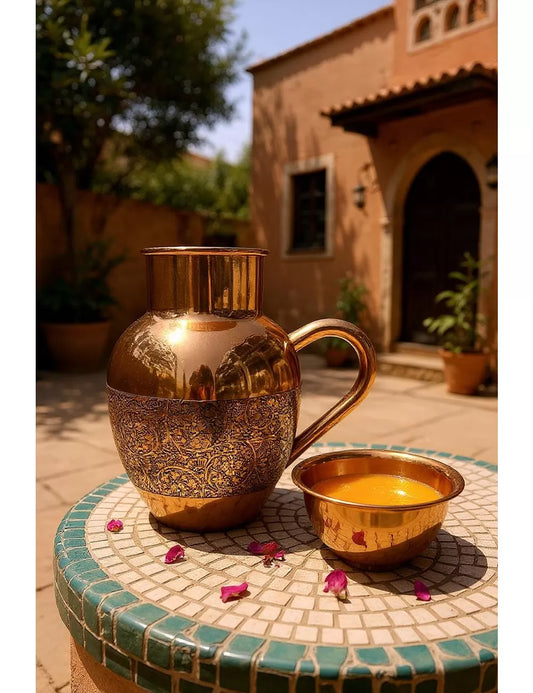 100% Copper Jug - Etched