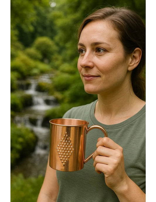 100% Copper Tankard Mug 400ml - Diamond